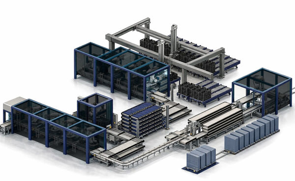 3D rendering of the Rivo +load production line layout